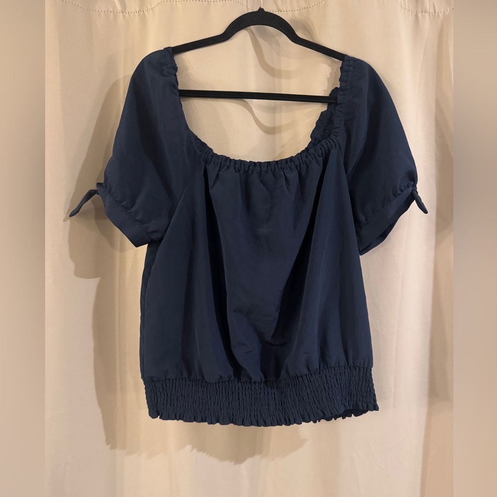 Michael Kors Dark Blue Polyester Blouse